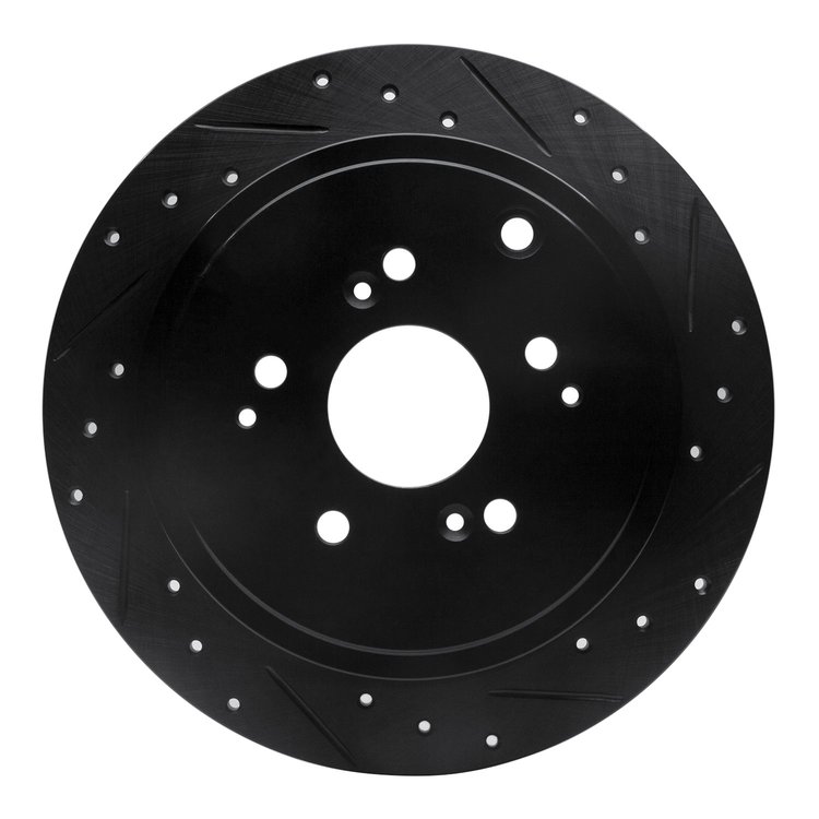 633-59044R Drilled/Slotted Brake Rotor [Black], 2001-2008 Acura/Honda, Position: Rear Right