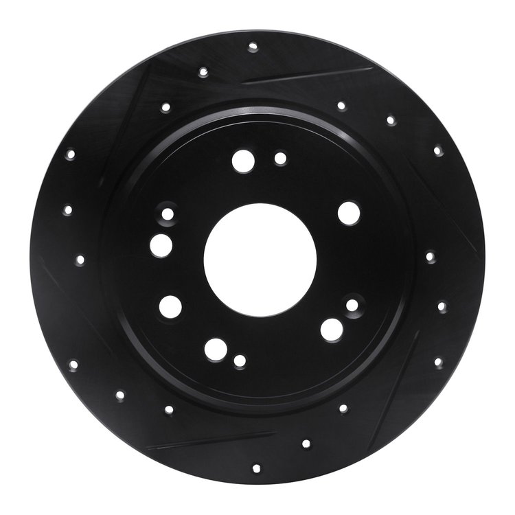 633-59046L Drilled/Slotted Brake Rotor [Black], 2002-2004 Acura/Honda, Position: Rear Left