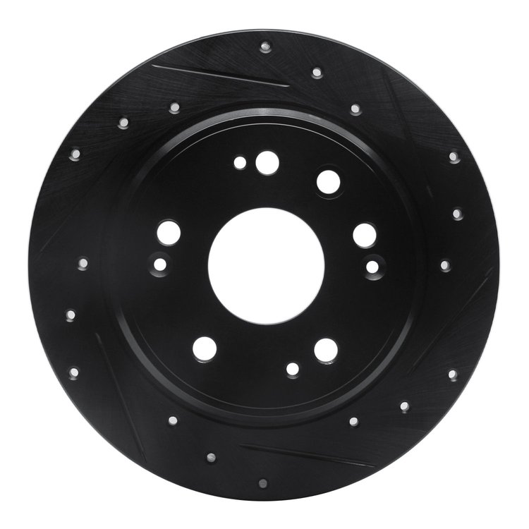 633-59046R Drilled/Slotted Brake Rotor [Black], 2002-2004 Acura/Honda, Position: Rear Right