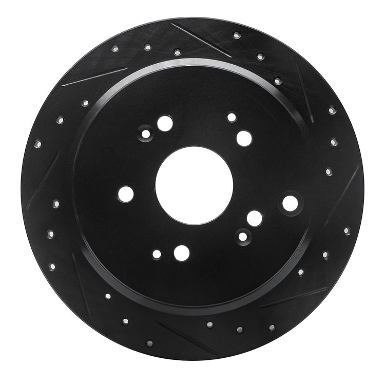 633-59047R Drilled/Slotted Brake Rotor [Black], 2002-2004 Acura/Honda, Position: Rear Right