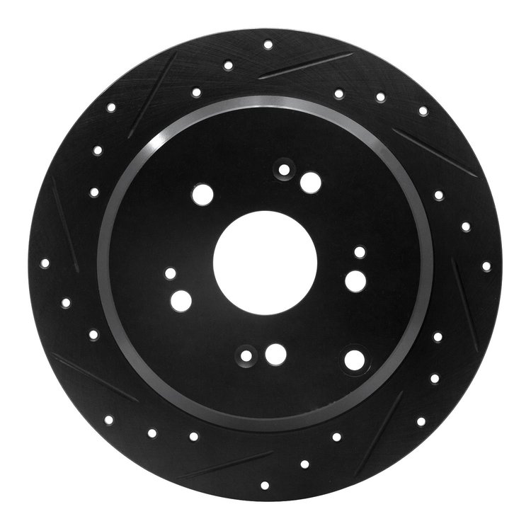 633-59048L Drilled/Slotted Brake Rotor [Black], 2005-2018 Acura/Honda, Position: Rear Left