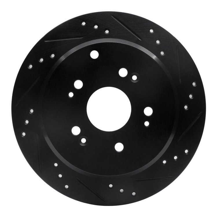 633-59048R Drilled/Slotted Brake Rotor [Black], 2005-2018 Acura/Honda, Position: Rear Right