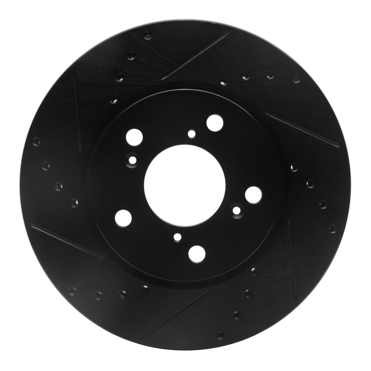 633-59049L Drilled/Slotted Brake Rotor [Black], 2005-2010 Acura/Honda, Position: Front Left
