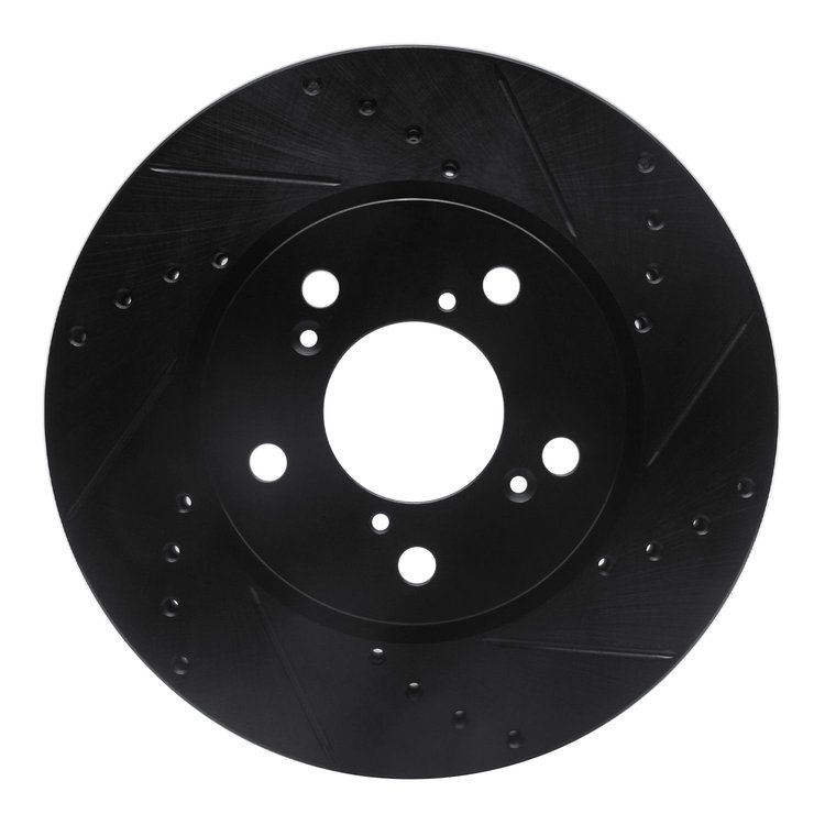 633-59049R Drilled/Slotted Brake Rotor [Black], 2005-2010 Acura/Honda, Position: Front Right