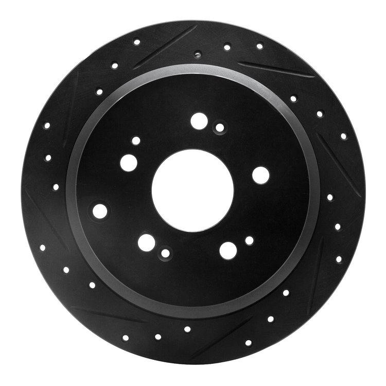 633-59050L Drilled/Slotted Brake Rotor [Black], 2005-2010 Acura/Honda, Position: Rear Left