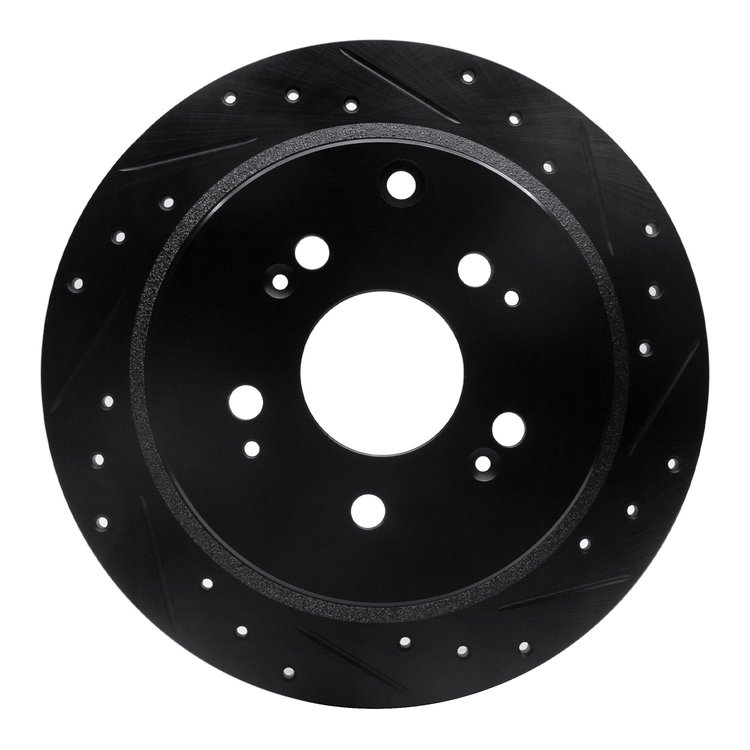 633-59050R Drilled/Slotted Brake Rotor [Black], 2005-2010 Acura/Honda, Position: Rear Right