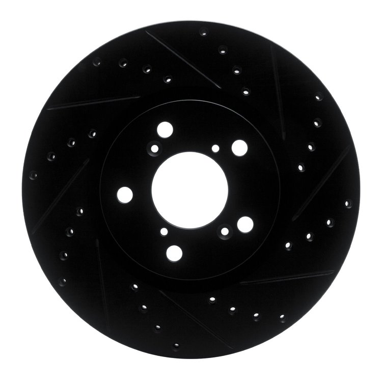 633-59051R Drilled/Slotted Brake Rotor [Black], 2006-2014 Acura/Honda, Position: Front Right