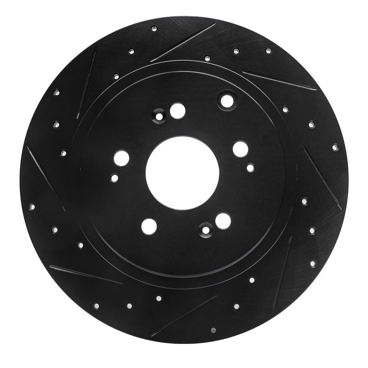 633-59052L Drilled/Slotted Brake Rotor [Black], 2006-2014 Acura/Honda, Position: Rear Left