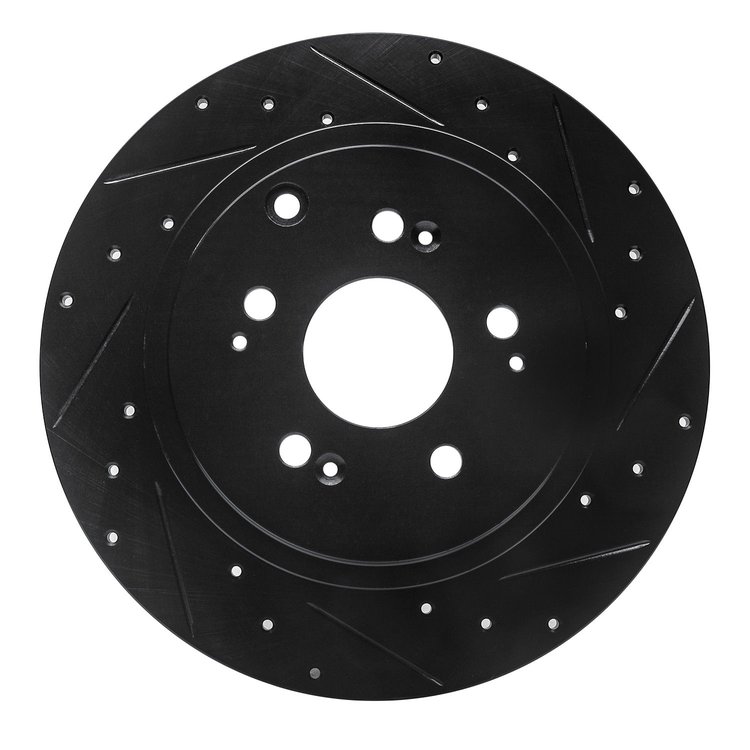 633-59052R Drilled/Slotted Brake Rotor [Black], 2006-2014 Acura/Honda, Position: Rear Right