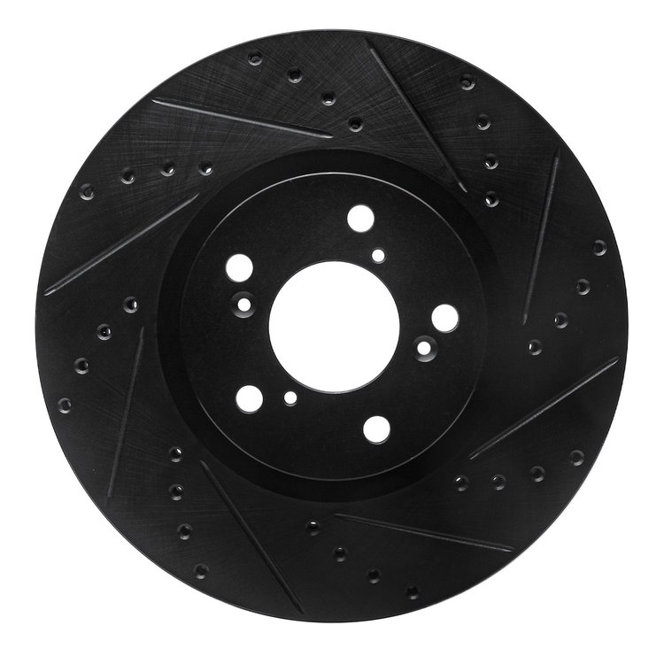 633-59053R Drilled/Slotted Brake Rotor [Black], 2007-2020 Acura/Honda, Position: Front Right