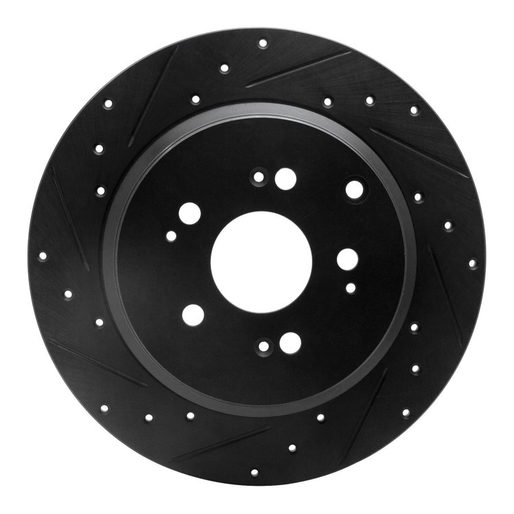 633-59054L Drilled/Slotted Brake Rotor [Black], 2007-2017 Acura/Honda, Position: Rear Left