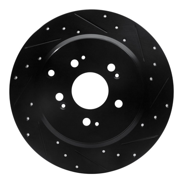 633-59054R Drilled/Slotted Brake Rotor [Black], 2007-2017 Acura/Honda, Position: Rear Right