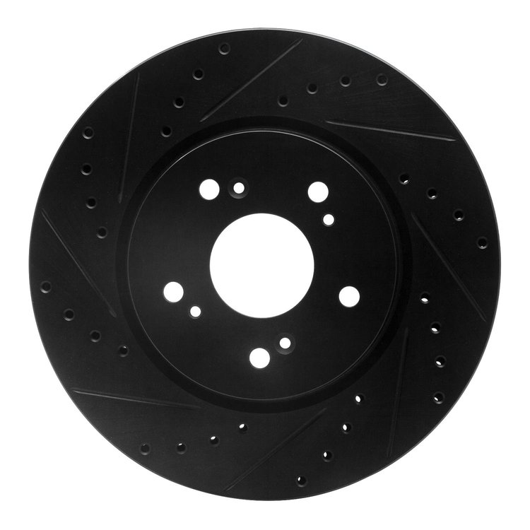 633-59055L Drilled/Slotted Brake Rotor [Black], 2007-2016 Acura/Honda, Position: Front Left
