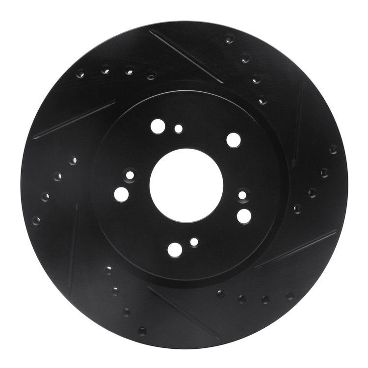 633-59055R Drilled/Slotted Brake Rotor [Black], 2007-2016 Acura/Honda, Position: Front Right