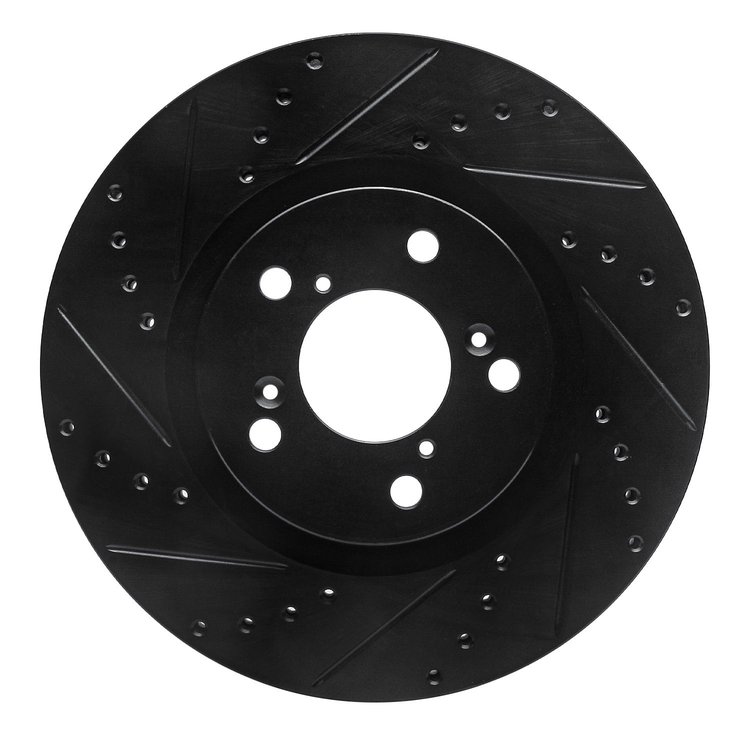 633-59056L Drilled/Slotted Brake Rotor [Black], 2009-2014 Acura/Honda, Position: Front Left