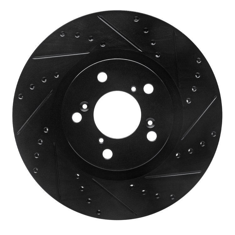 633-59056R Drilled/Slotted Brake Rotor [Black], 2009-2014 Acura/Honda, Position: Front Right