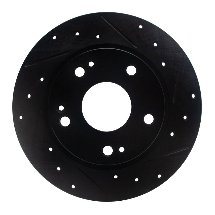 633-59059R Drilled/Slotted Brake Rotor [Black], Fits Select Acura/Honda, Position: Rear Right