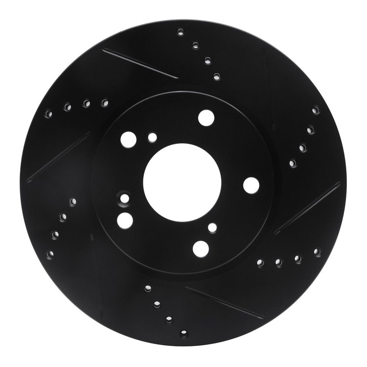 633-59061R Drilled/Slotted Brake Rotor [Black], Fits Select Acura/Honda, Position: Front Right
