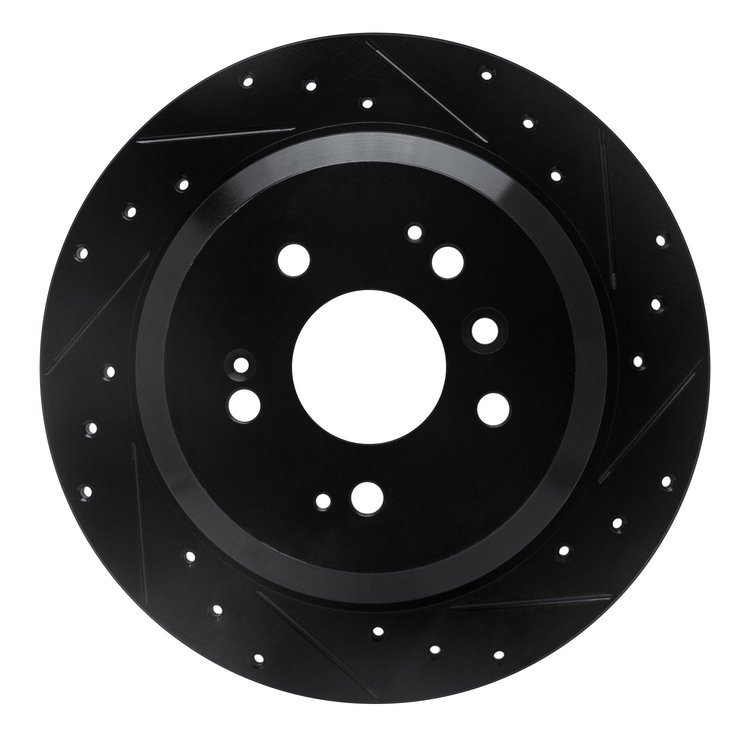 633-59062R Drilled/Slotted Brake Rotor [Black], Fits Select Acura/Honda, Position: Rear Right