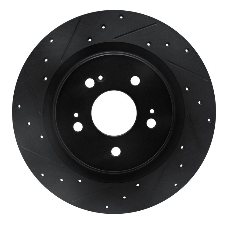 633-59066L Drilled/Slotted Brake Rotor [Black], Fits Select Acura/Honda, Position: Rear Left