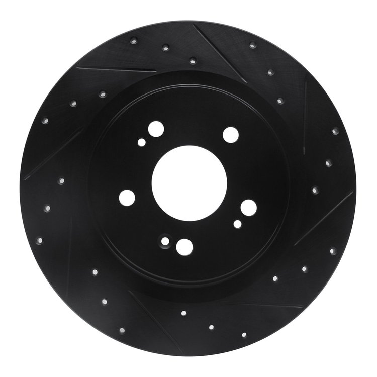 633-59066R Drilled/Slotted Brake Rotor [Black], Fits Select Acura/Honda, Position: Rear Right