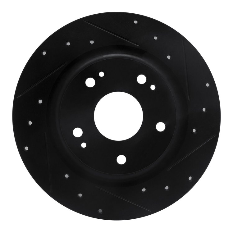 633-59068R Drilled/Slotted Brake Rotor [Black], 2017-2020 Acura/Honda, Position: Rear Right