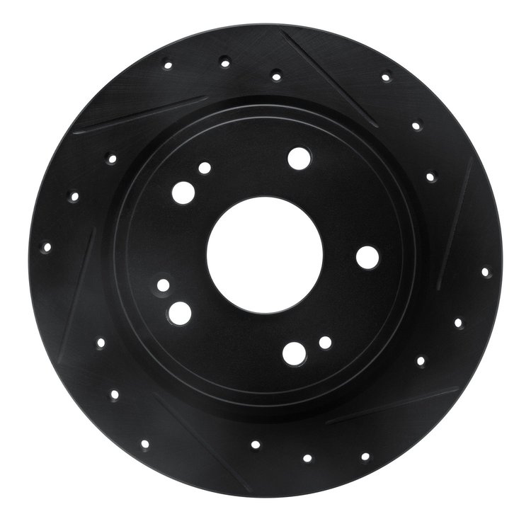 633-59071R Drilled/Slotted Brake Rotor [Black], Fits Select Acura/Honda, Position: Rear Right