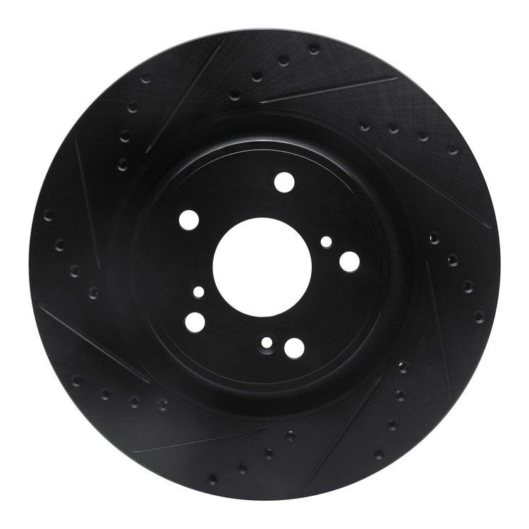 633-59072L Drilled/Slotted Brake Rotor [Black], Fits Select Acura/Honda, Position: Front Left