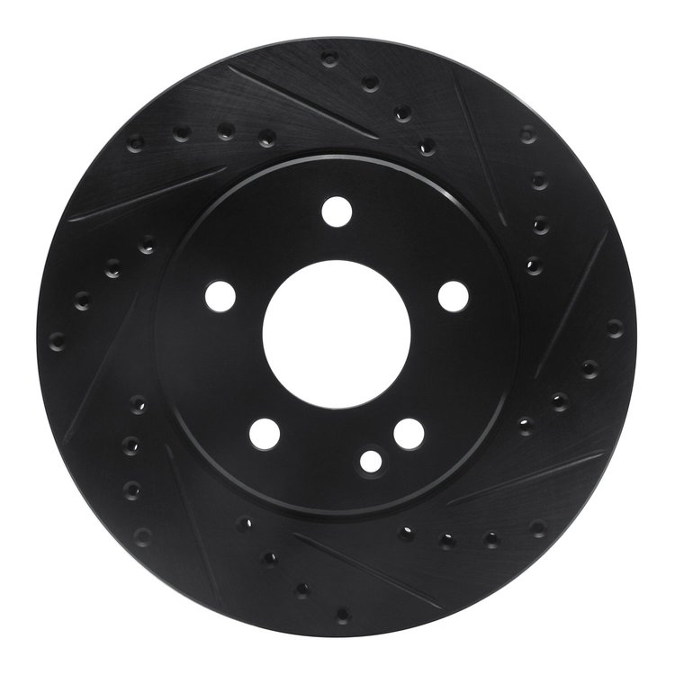 633-63000R Drilled/Slotted Brake Rotor [Black], 1994-1997 Mercedes-Benz, Position: Front Right