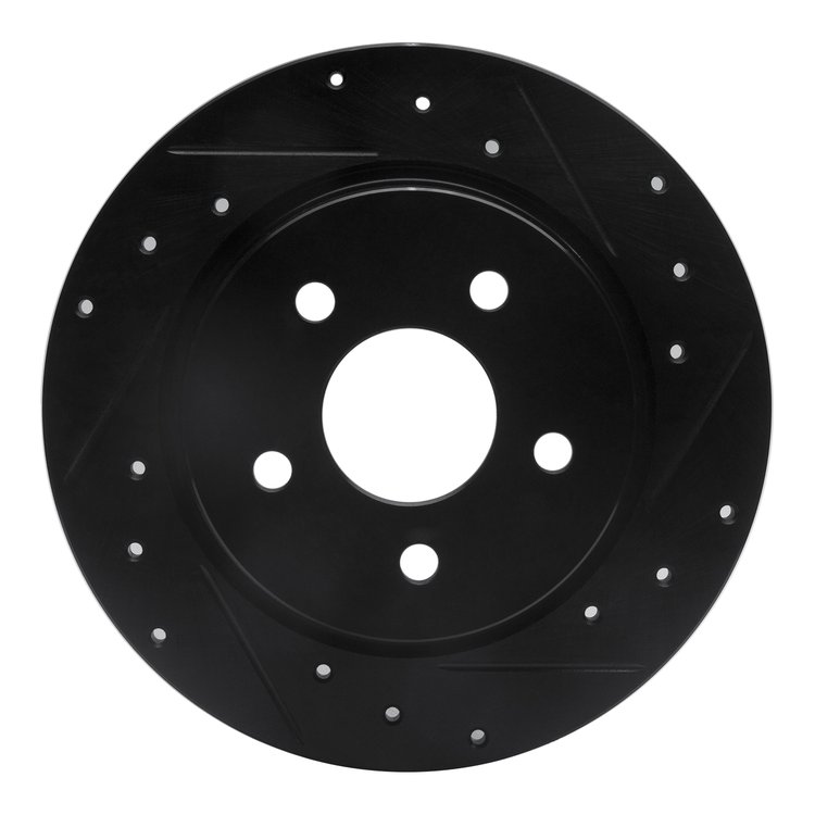 633-63001R Drilled/Slotted Brake Rotor [Black], 1961-1967 Mercedes-Benz, Position: Front Right