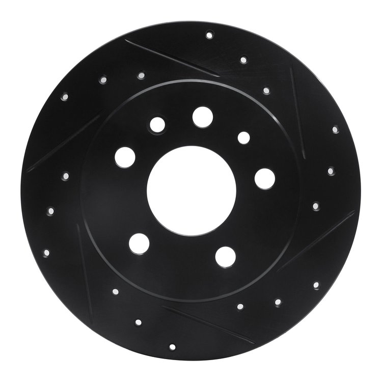633-63003R Drilled/Slotted Brake Rotor [Black], 1961-1991 Mercedes-Benz, Position: Rear Right