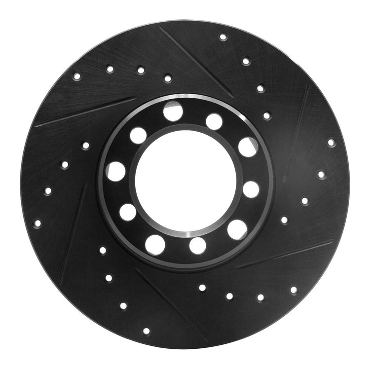 633-63005R Drilled/Slotted Brake Rotor [Black], 1968-1976 Mercedes-Benz, Position: Front Right