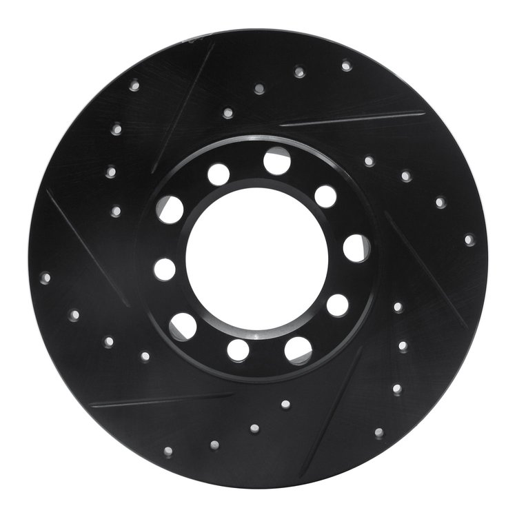 633-63006L Drilled/Slotted Brake Rotor [Black], 1973-1985 Mercedes-Benz, Position: Front Left