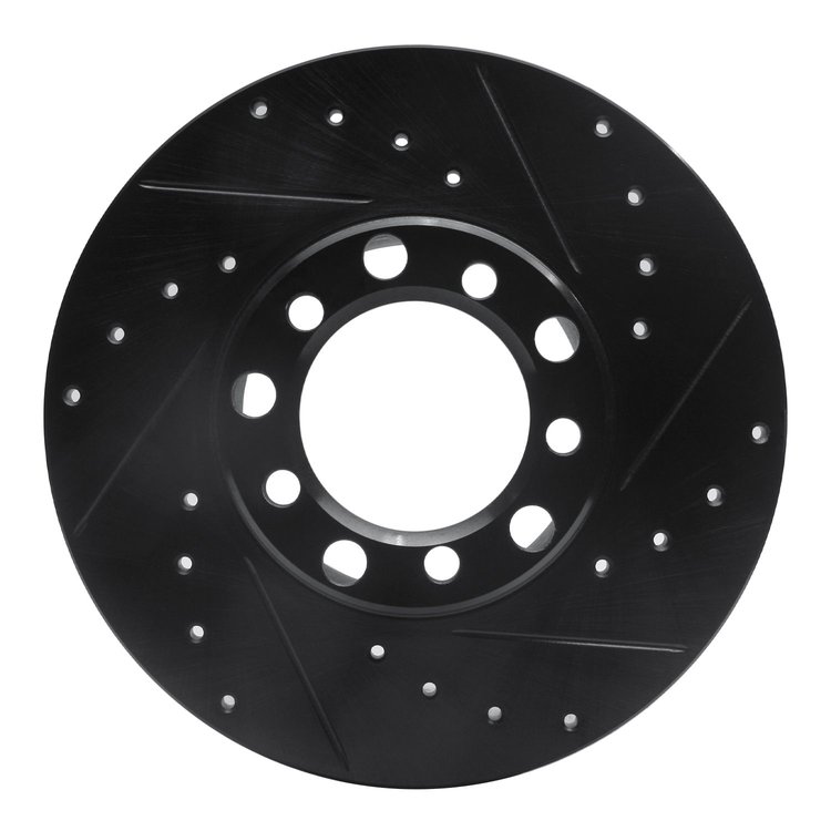633-63006R Drilled/Slotted Brake Rotor [Black], 1973-1985 Mercedes-Benz, Position: Front Right
