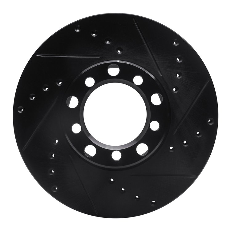 633-63008R Drilled/Slotted Brake Rotor [Black], 1979-1985 Mercedes-Benz, Position: Front Right
