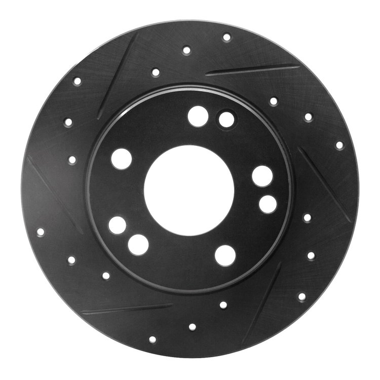 633-63011L Drilled/Slotted Brake Rotor [Black], 1983-1989 Mercedes-Benz, Position: Front Left