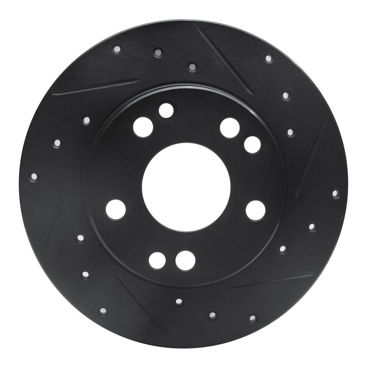 633-63011R Drilled/Slotted Brake Rotor [Black], 1983-1989 Mercedes-Benz, Position: Front Right