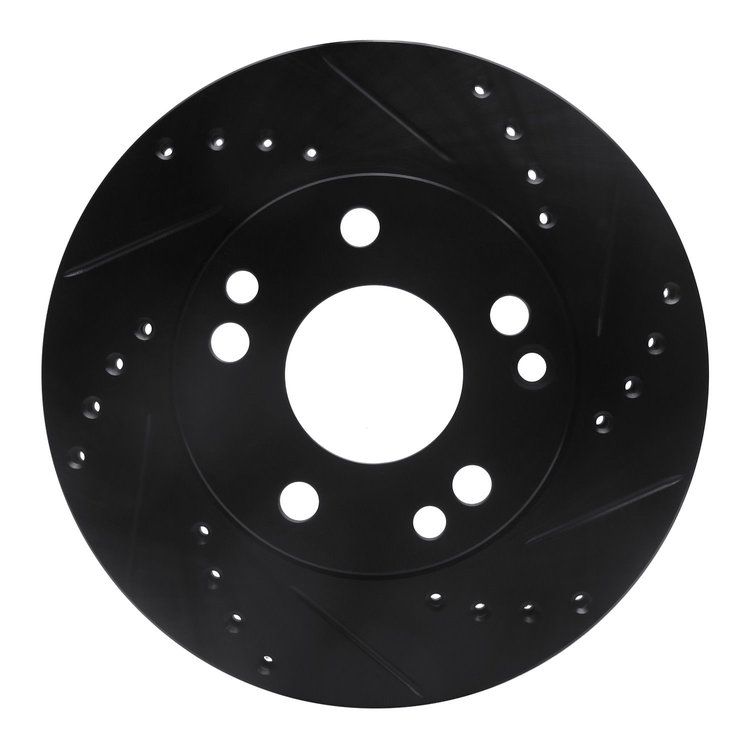 633-63012R Drilled/Slotted Brake Rotor [Black], 1987-1993 Mercedes-Benz, Position: Front Right