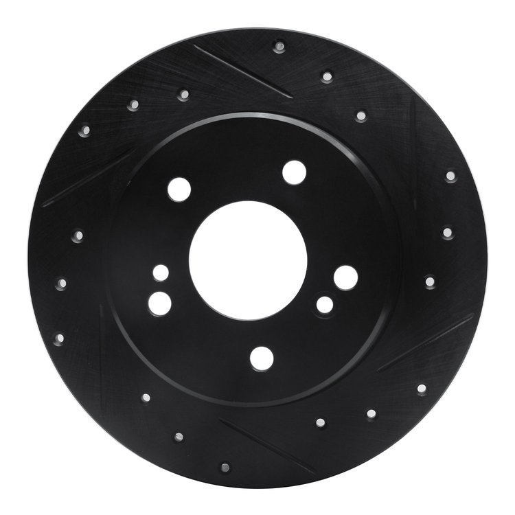 633-63013R Drilled/Slotted Brake Rotor [Black], 1987-2015 Multiple Makes/Models, Position: Rear Right