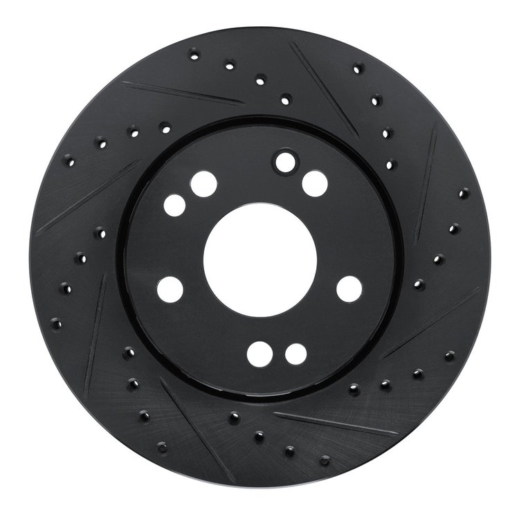 633-63014R Drilled/Slotted Brake Rotor [Black], 1990-1992 Mercedes-Benz, Position: Front Right