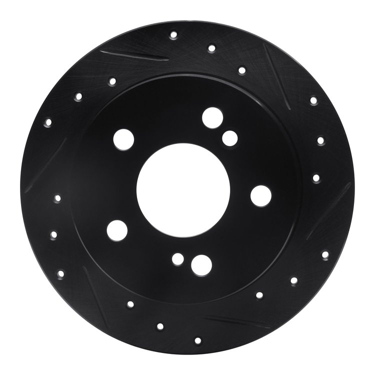 633-63015R Drilled/Slotted Brake Rotor [Black], 1983-1995 Mercedes-Benz, Position: Rear Right