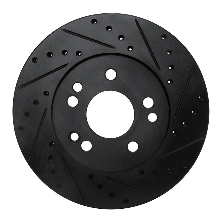 633-63020R Drilled/Slotted Brake Rotor [Black], 1990-1995 Mercedes-Benz, Position: Front Right