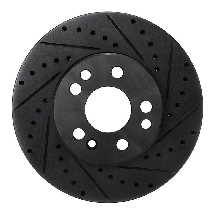 633-63021R Drilled/Slotted Brake Rotor [Black], 1991-1999 Mercedes-Benz, Position: Front Right