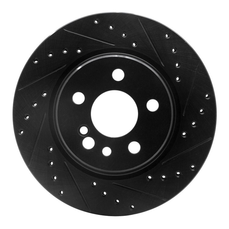 633-63024R Drilled/Slotted Brake Rotor [Black], 1992-1999 Mercedes-Benz, Position: Rear Right