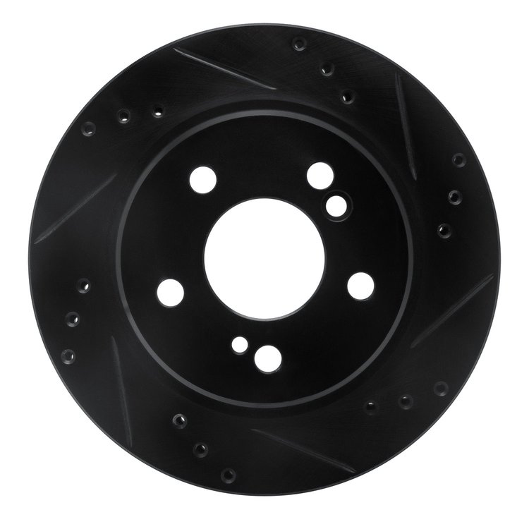 633-63025R Drilled/Slotted Brake Rotor [Black], 1992-1994 Mercedes-Benz, Position: Rear Right