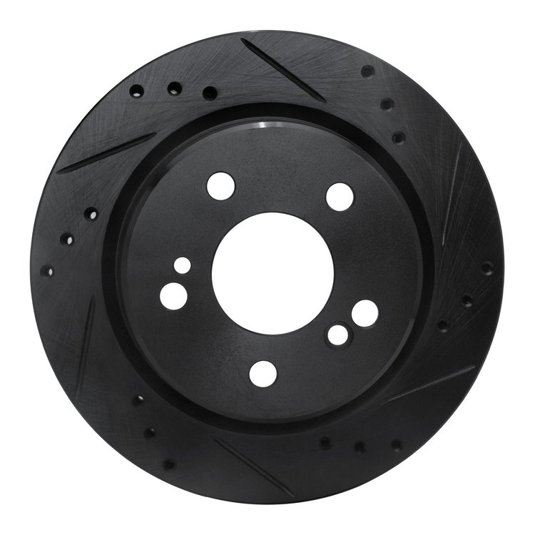 633-63026R Drilled/Slotted Brake Rotor [Black], 1992-1995 Mercedes-Benz, Position: Rear Right