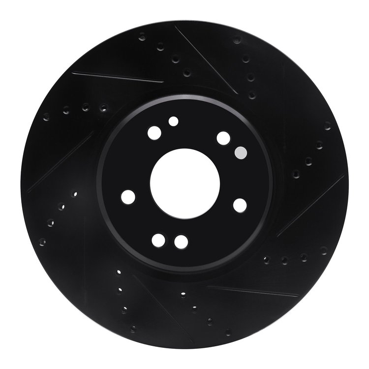 633-63029D Drilled/Slotted Brake Rotor [Black], 1994-2002 Mercedes-Benz, Position: Left Front