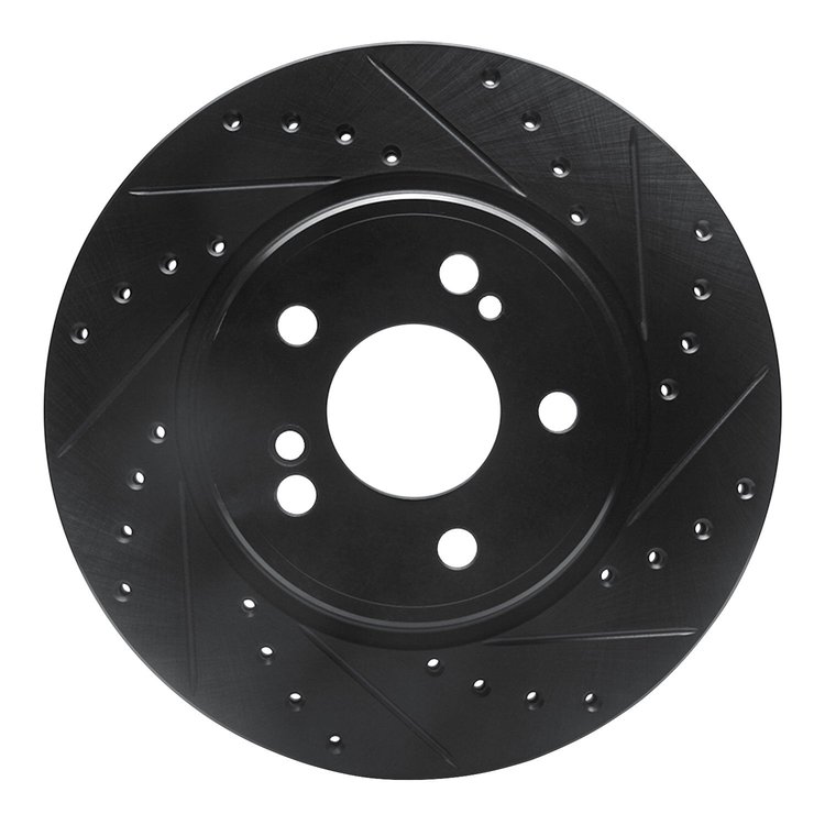 633-63030R Drilled/Slotted Brake Rotor [Black], 1993-2002 Mercedes-Benz, Position: Rear Right