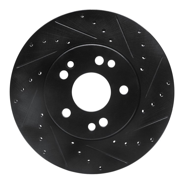 633-63031R Drilled/Slotted Brake Rotor [Black], 1990-1995 Mercedes-Benz, Position: Front Right