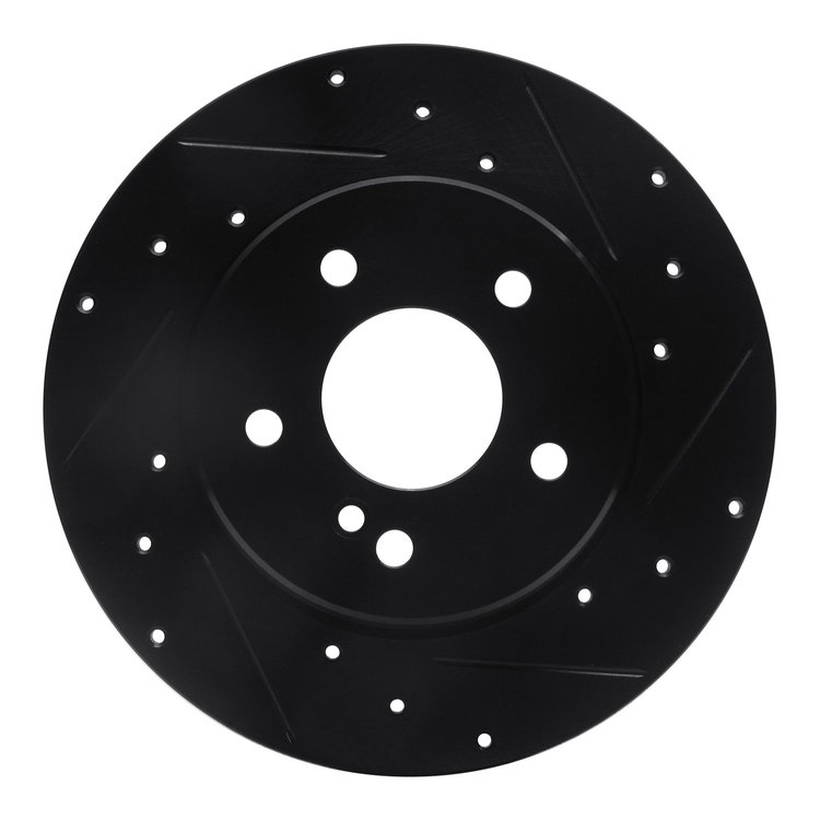 633-63032R Drilled/Slotted Brake Rotor [Black], 1994-2011 Mercedes-Benz, Position: Rear Right